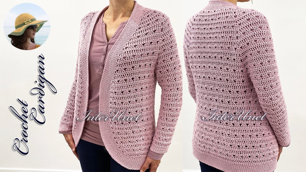 New design long sleeve jacket cardigan step-by-step crochet pattern tutorial for beginners