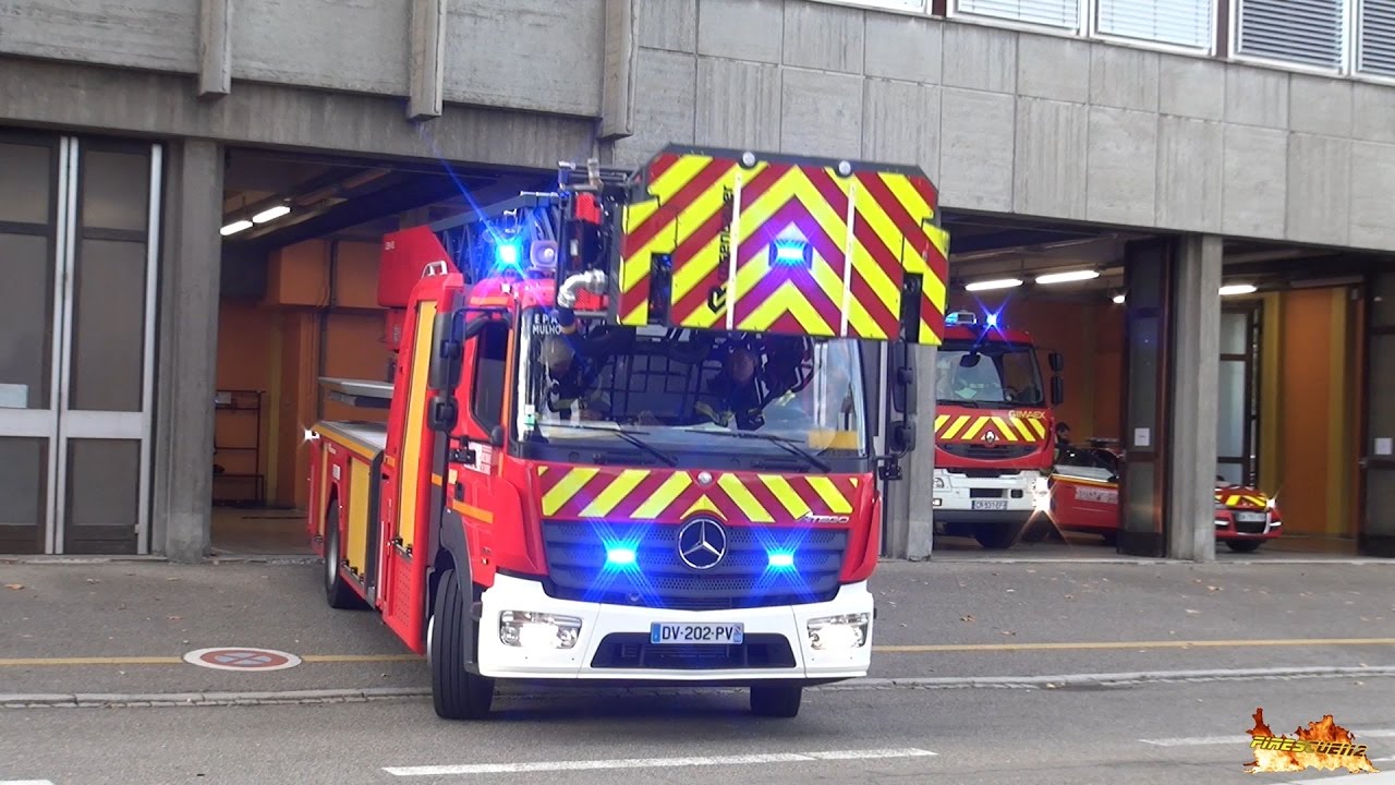 [Nouvelle Échelle EPA 30 Rosenbauer] Départ Incendie Sapeurs Pompiers Mulhouse + compilation