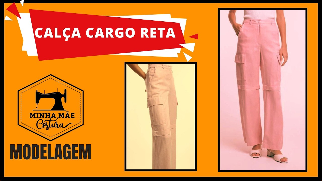 Calça cargo reta - modelagem