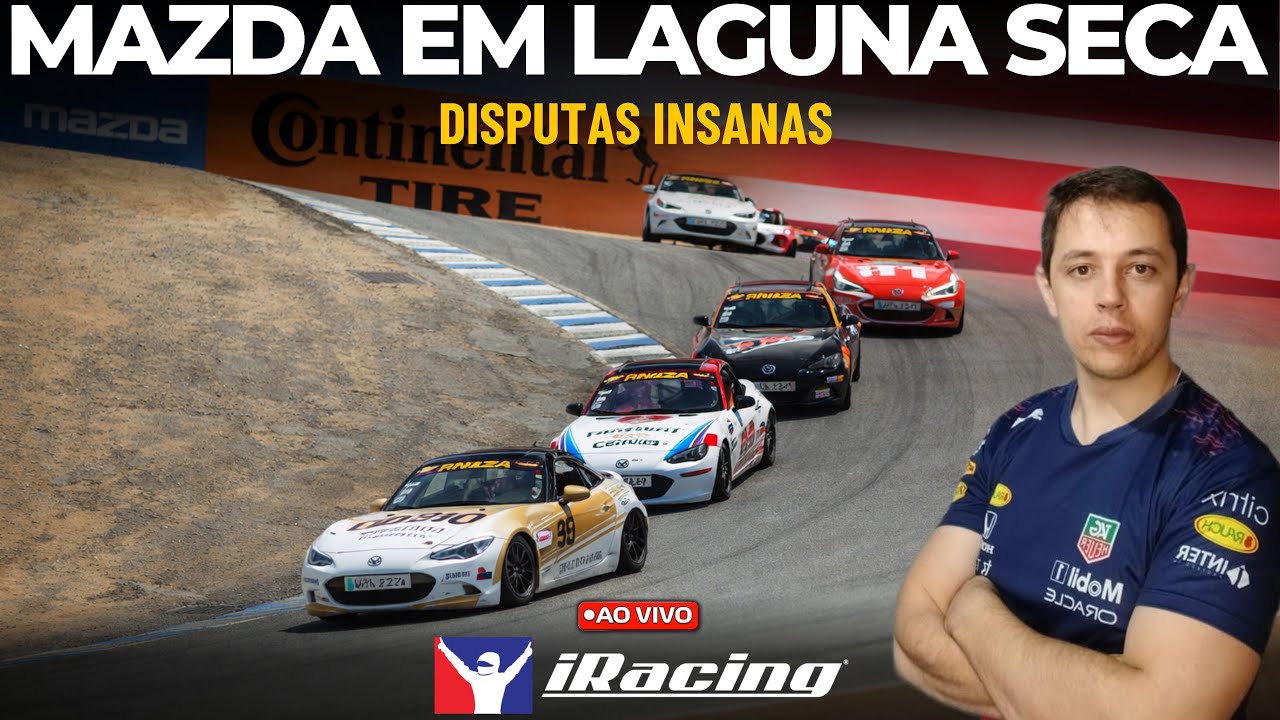 🔴DISPUTAS INSANAS DE MAZDA EM LAGUNA SECA ❗aula❗treinamento ❗pintura