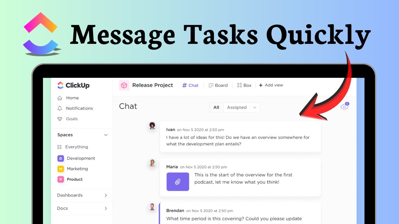 How to chat in ClickUp (Create Instant Message)