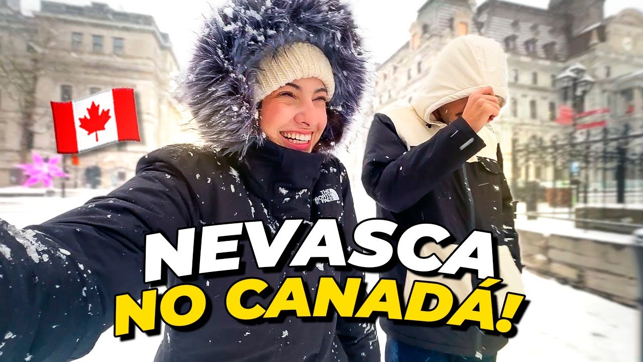 NEVOU MUITO em Montreal no Canadá! Como é pegar uma nevasca na rua? Vlog vida no Canadá