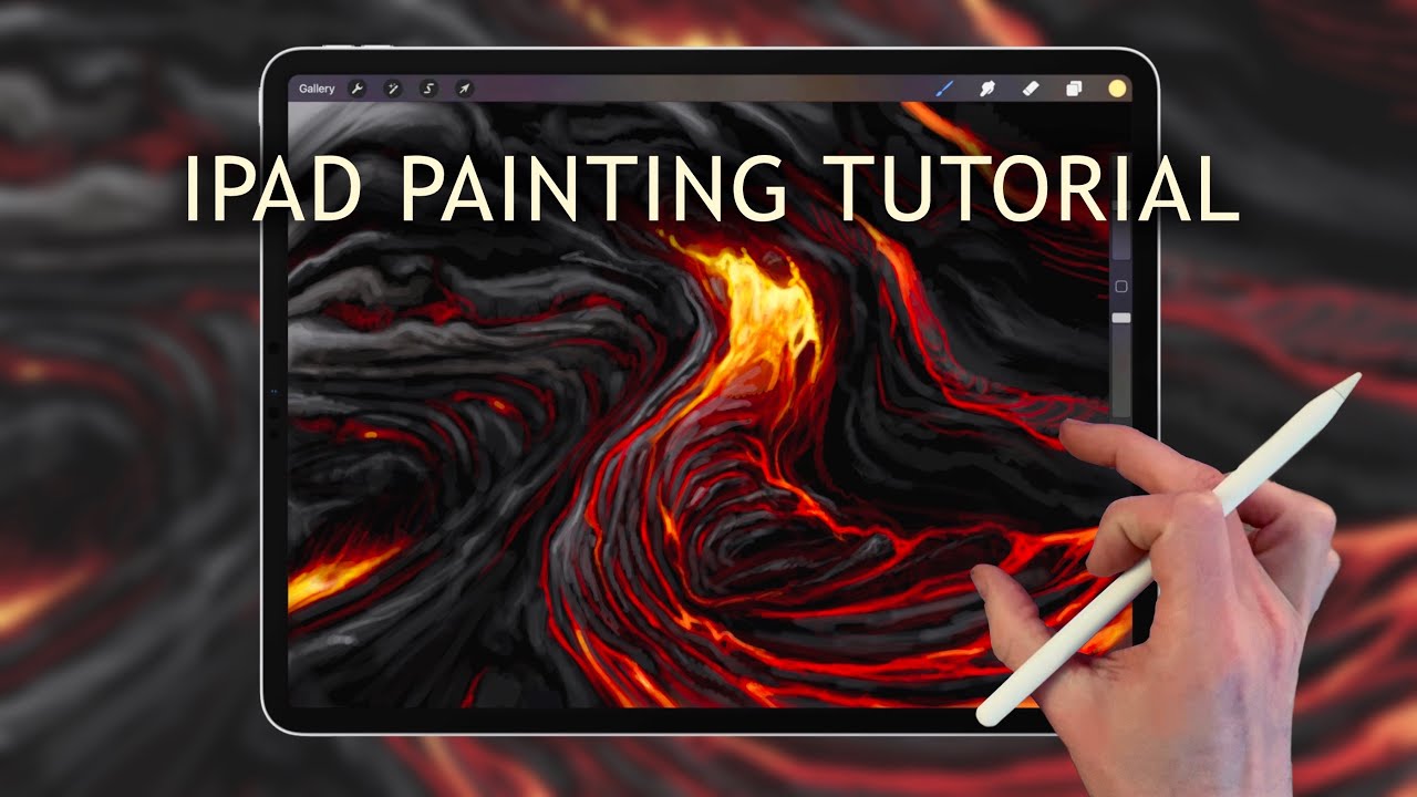 Apple Pencil drawing tutorial - HOW DO YOU PAINT LAVA? on iPad Pro 12.9
