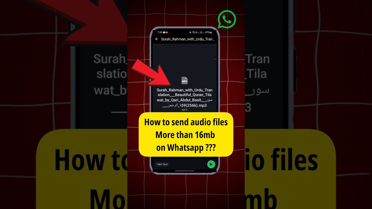 16MB Se Zyada Audio File Send Karne Ka Tarika