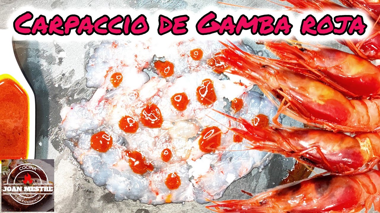 Carpaccio de gamba roja!! salsa espectacular!