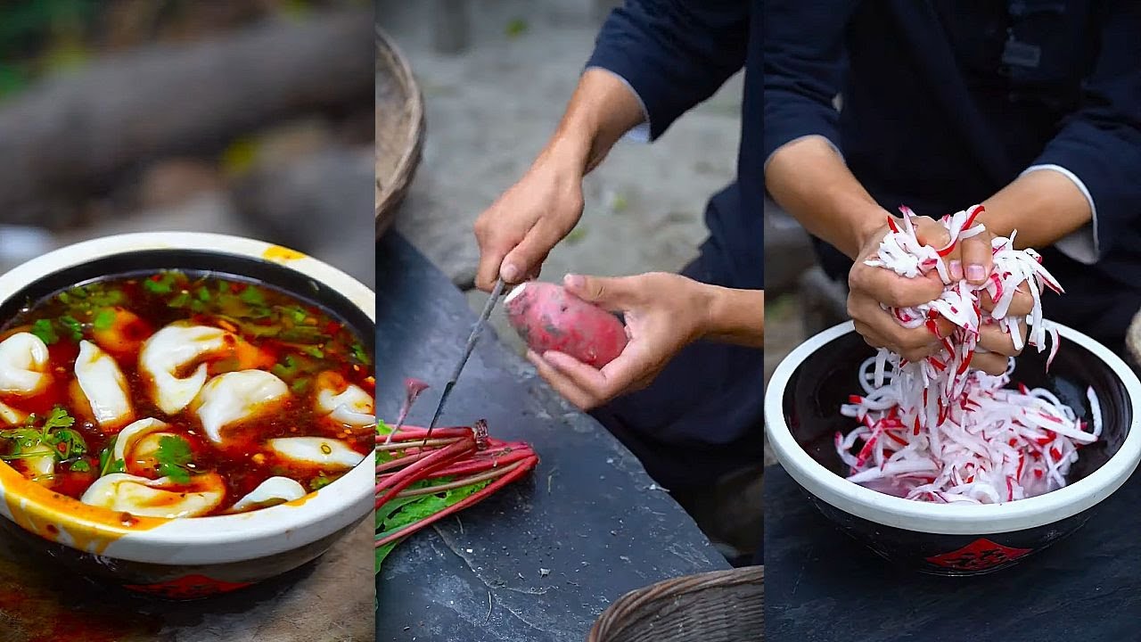 Pick some radishes and make dumplings!# Rural Food# Agar# Hometown Taste# My Rural Life