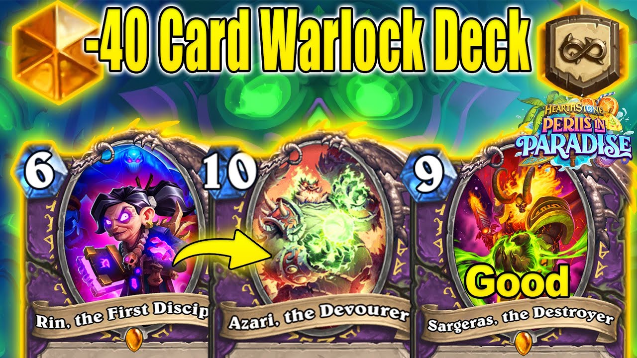 NEW Azari Rin Control Warlock Deck Burns Deck Instantly At Perils in Paradise Mini-Set | Hearthstone