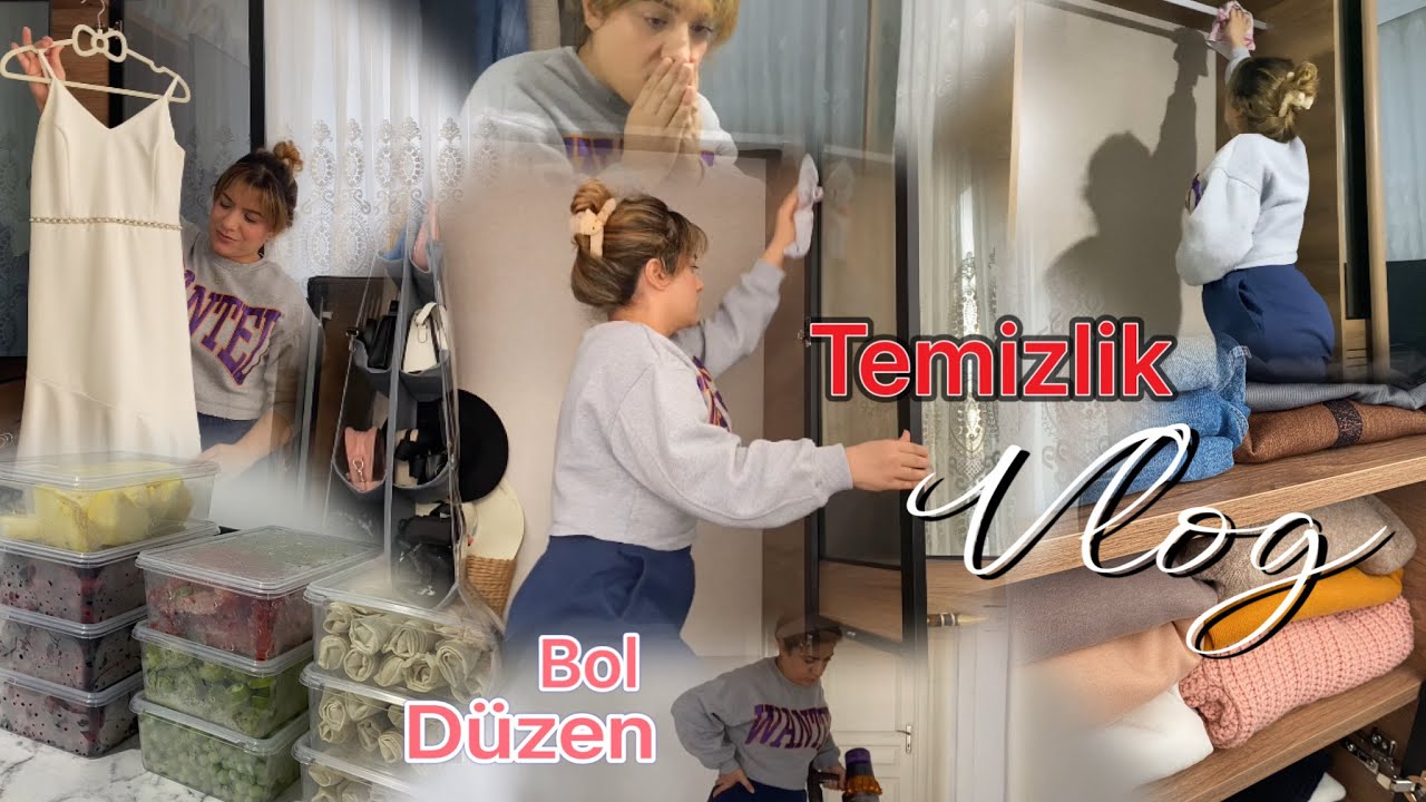 TEMİZLİK VLOG 🪣🫧 Tüm Dolapları İndirdim 🧼Buzluk Düzeni🤌🏻 Bolca Düzen ve Arınma Vlog 🌿#temizlik