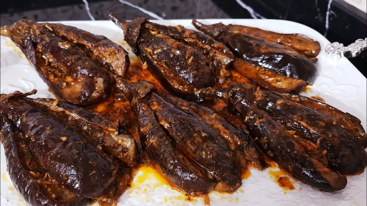 باذنجان مشرمل يحضر في 10دقائق بتثبيلة لذيذه بزاف إللي ذاقو يحماق عليه
