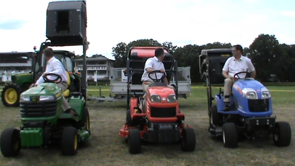 John Deere X950R vs Kubota vs Iseki - High Dump Lift & Lower at Full Throttle