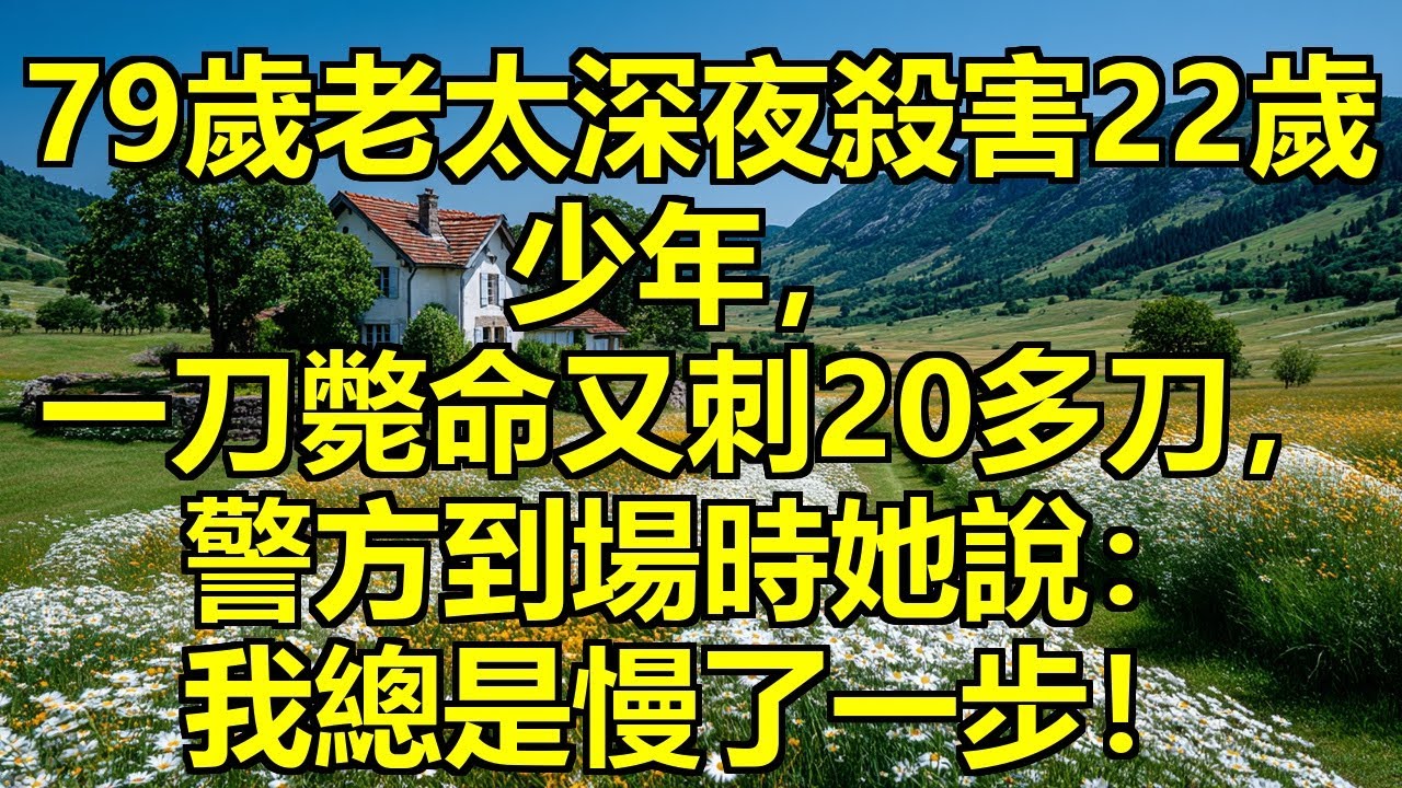 79歲老太深夜殺害22歲少年，一刀斃命後又刺20多刀，還啃咬屍體，警方到場時她抱著赤裸的死者說：我總是慢了一步！ #老人殺人 #殘忍復仇 #隱藏動機