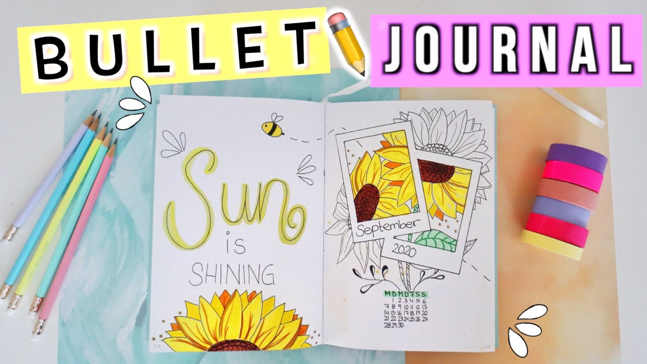 BULLET JOURNAL September FOR BEGINNERS 📒 Bujo September 2020 German - Sunflowers - Cali Kessy