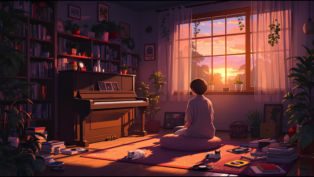 Lofi Piano Music for Focus & Relaxation | Piano for Studying, Work & Deep Focus | 4K Animated Lofi