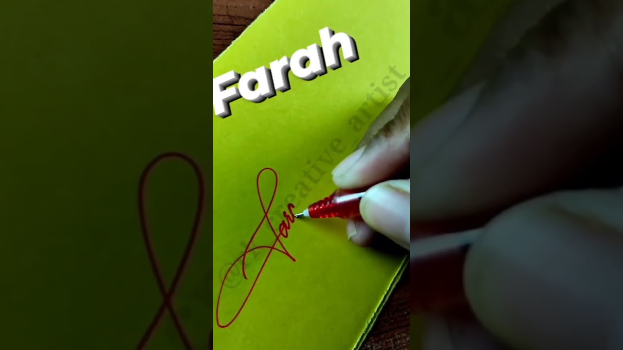 signature of Farah #sign #signature #shorts #shortvideo #shortviral #name #viral