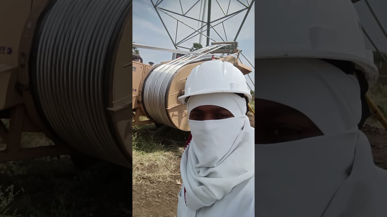 400 kv Transmission Line stringing work⚡ #highvoltage #reels #meil #shortvideo #viralvideo #lineman