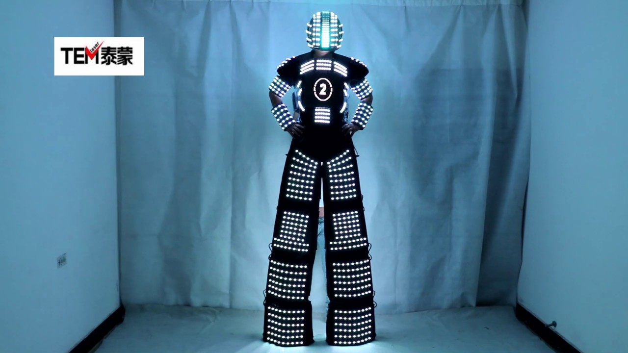 LED Light Robot Costume Clothing Traje de Robot LED Stilts Walker Suit jacket