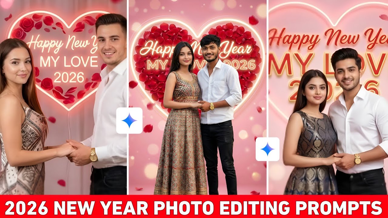 Happy New Year 2026 Gemini Ai Photo Editing Prompt | Happy New Year Couple Prompts