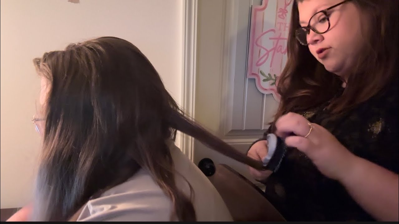 ASMR | scalp check & massage with hair play & combing while chatting  ✨🩷