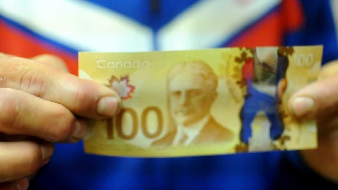 Canada's New $100 Hundred Dollar Bill!  Waterproof? Plastic Money!