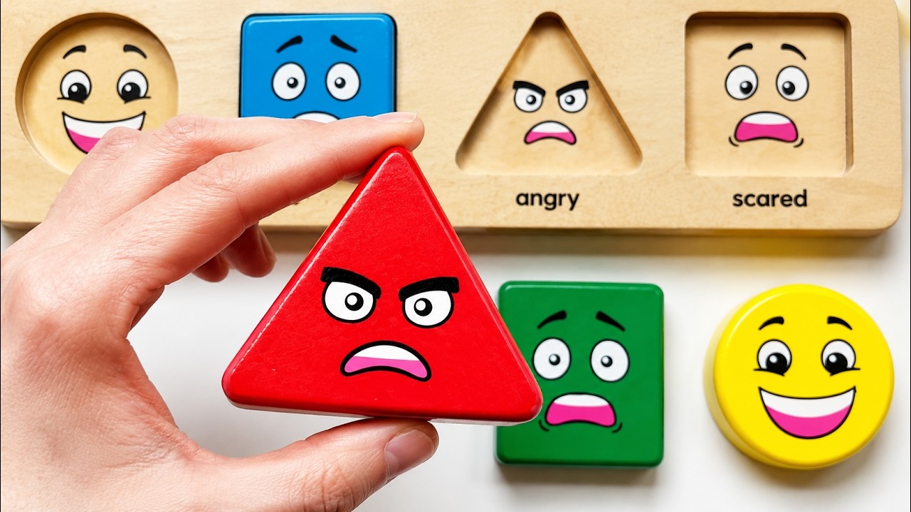 Learn Emotions and Shapes for Toddlers | Feelings Puzzle Matching Game