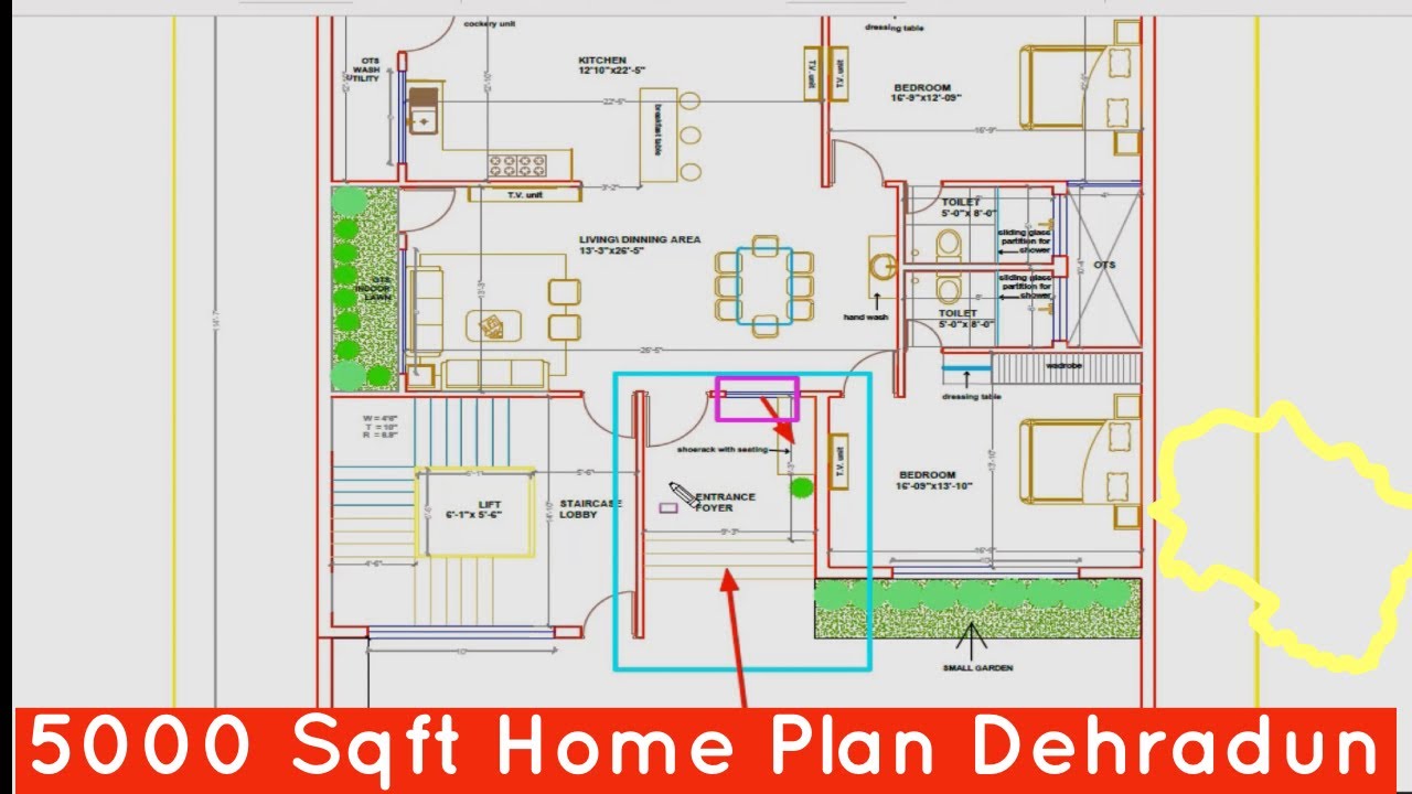 Uttrakhand 5000 Sqft House Plan | 4BHK House design | Luxury house design | Pocket plot House design