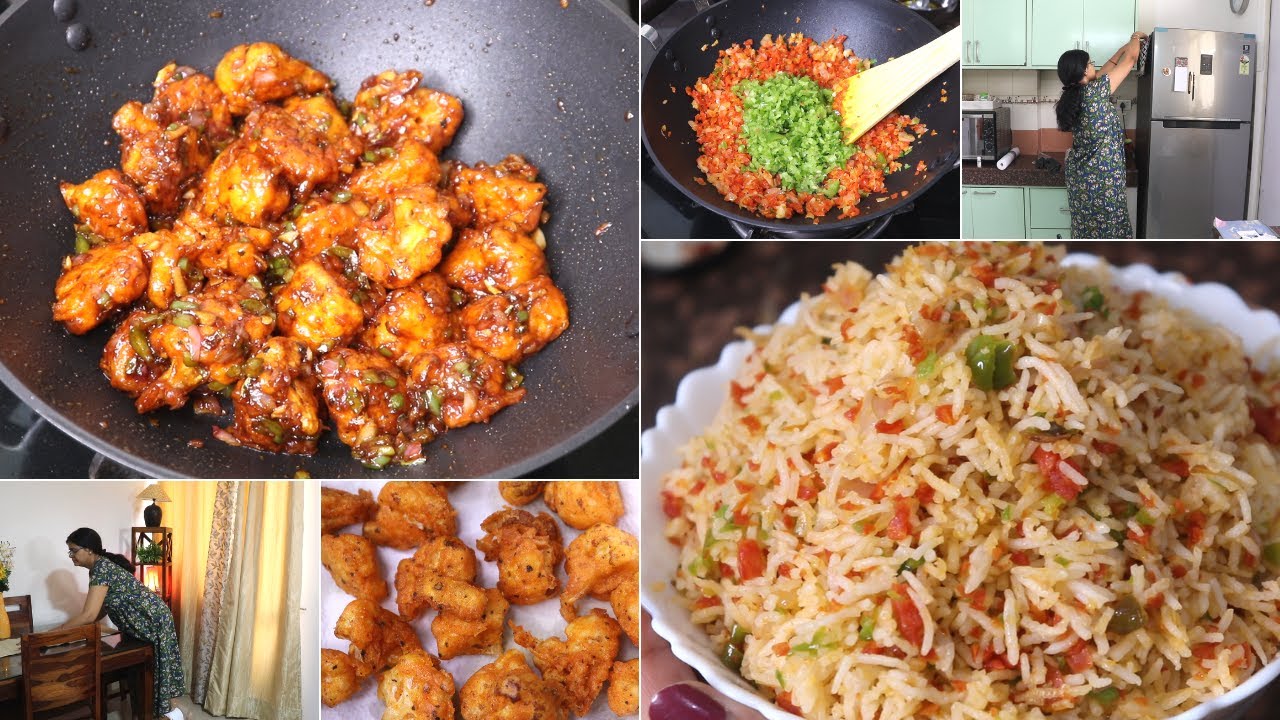 Aaj Kitchen Aur Dining Area Ko Kiya Change | Yummy And Quick CHINESE DINNER | *Gobi Manchurian*