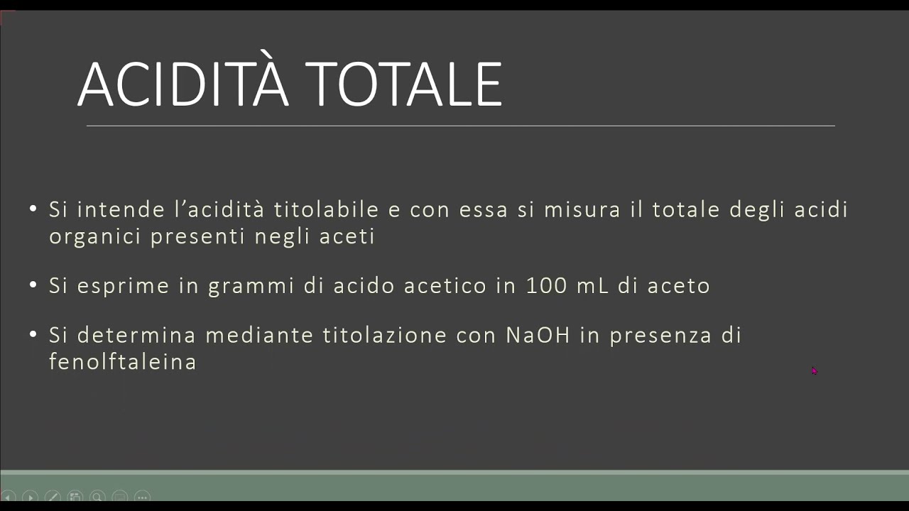 ACIDITA' ACETO def