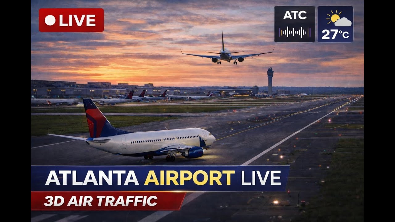 ATLANTA AIRPORT LIVE 3D | ATL / KATL Heavy Traffic, Arrivals, Departures,WC & ATC | March 9, 2026