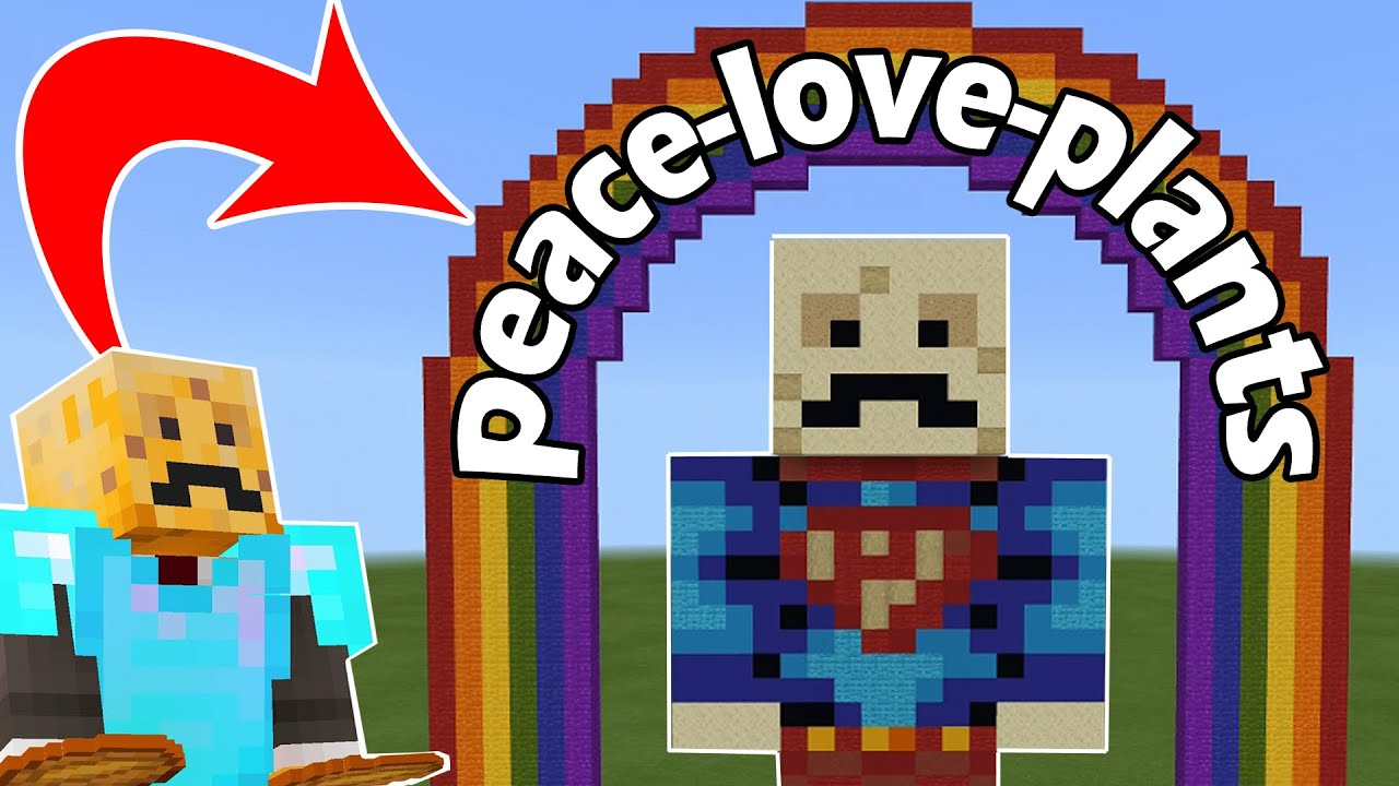 Potato Boy Statue - Peace, love and plants -  Minecraft skin statue - Minecraft build Tutorial