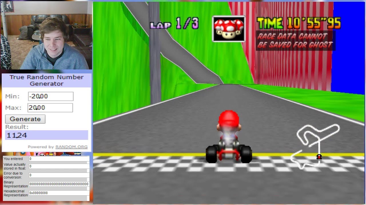 Mario Kart 64 Scaled to Random Numbers