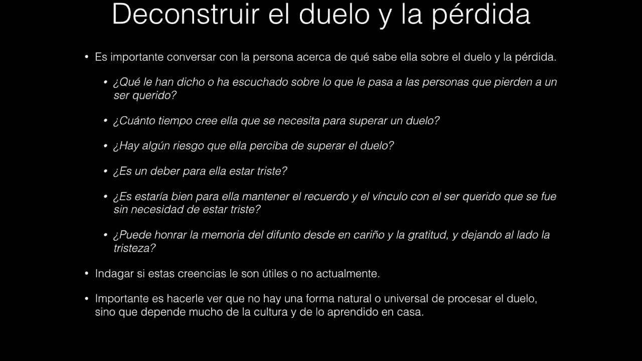 TBCS y Terapia Narrativa para el duelo