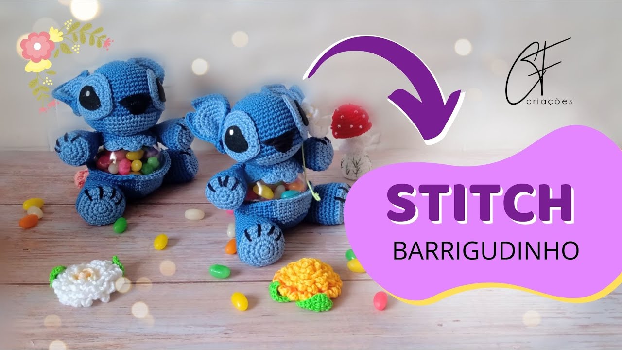 AMIGURUMI - STITCH BARRIGUDINHO - Encante à todos!