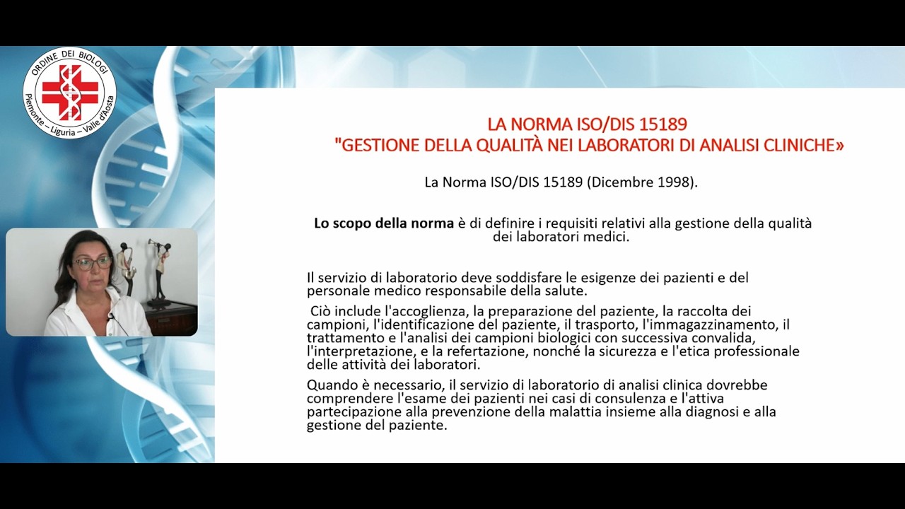 Dott.ssa Cristina Crocillà: Accreditamento e gestione qualità nei laboratori di analisi cliniche