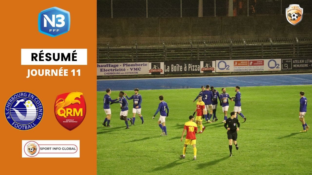 RÉSUMÉ NATIONAL 3 : L'AS CHERBOURG a mérité sa victoire face à la réserve de US QUEVILLY RM. (3-2)