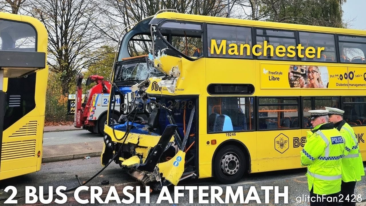 Front of Bus Obliterated in Devastating Manchester Collision