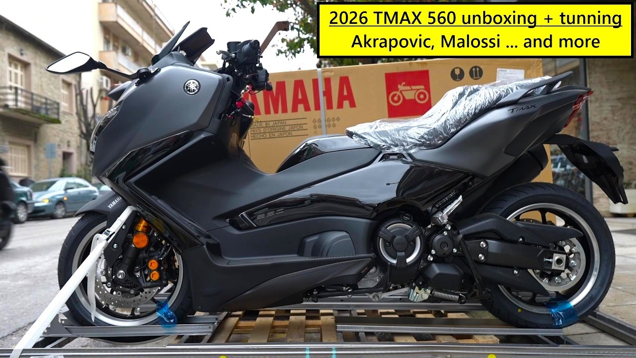 unboxing 2026 YAMAHA TMAX 560 and tuning it right away with AKRAPOVIC MALOSSI and more...