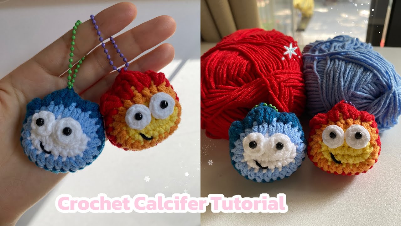 Crochet Calcifer 🔥💦 Crochet couple | Móc khoá lửa và nước