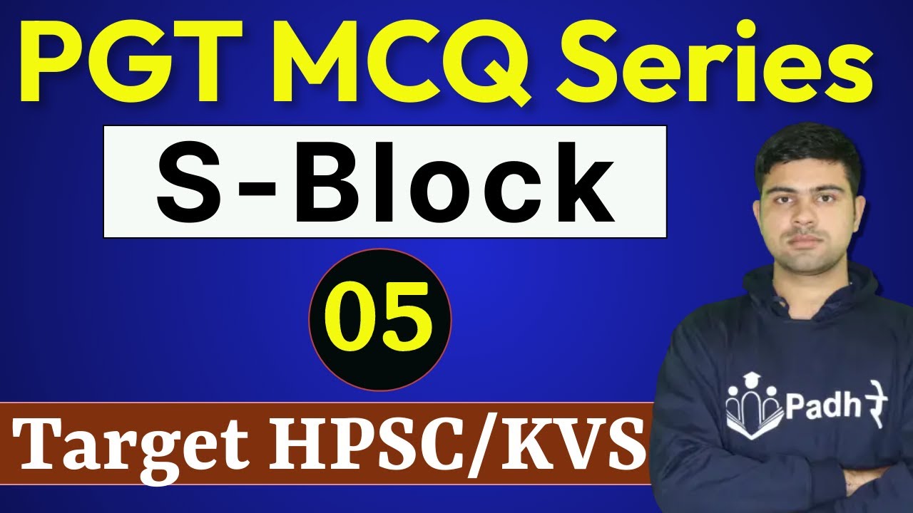 PGT MCQ Series-05 S-Block Elements For PGT Chemistry HPSC DSSSB KVS NVS PGT Chemistry Preparation