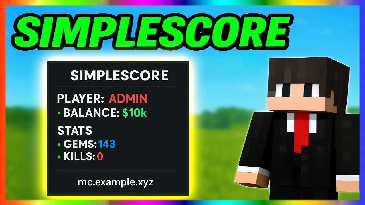 Minecraft Java - SimpleScore 📊 | So machst du dein eigenes Scoreboard #plugins #plugin #minecraft