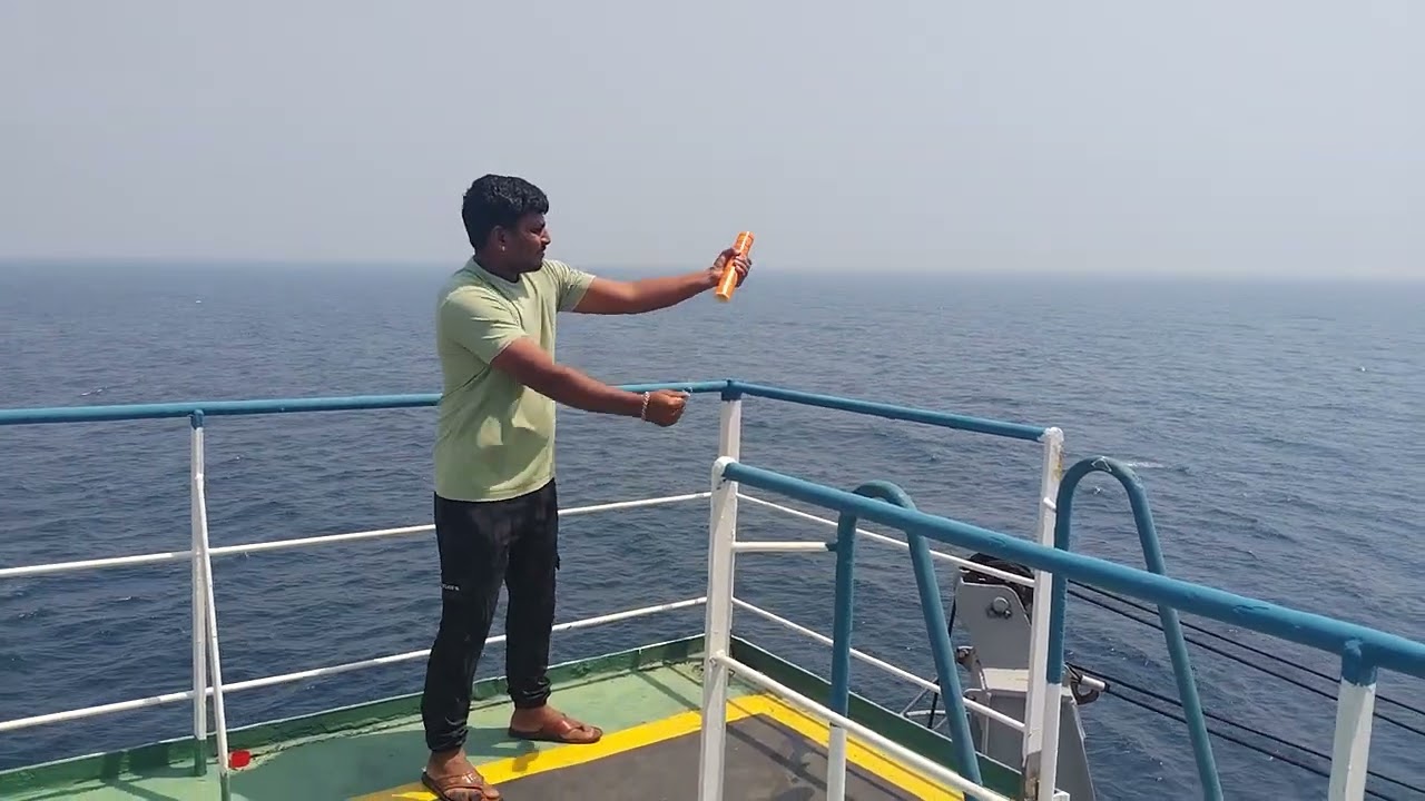 Use of rocket parachute flare os ship