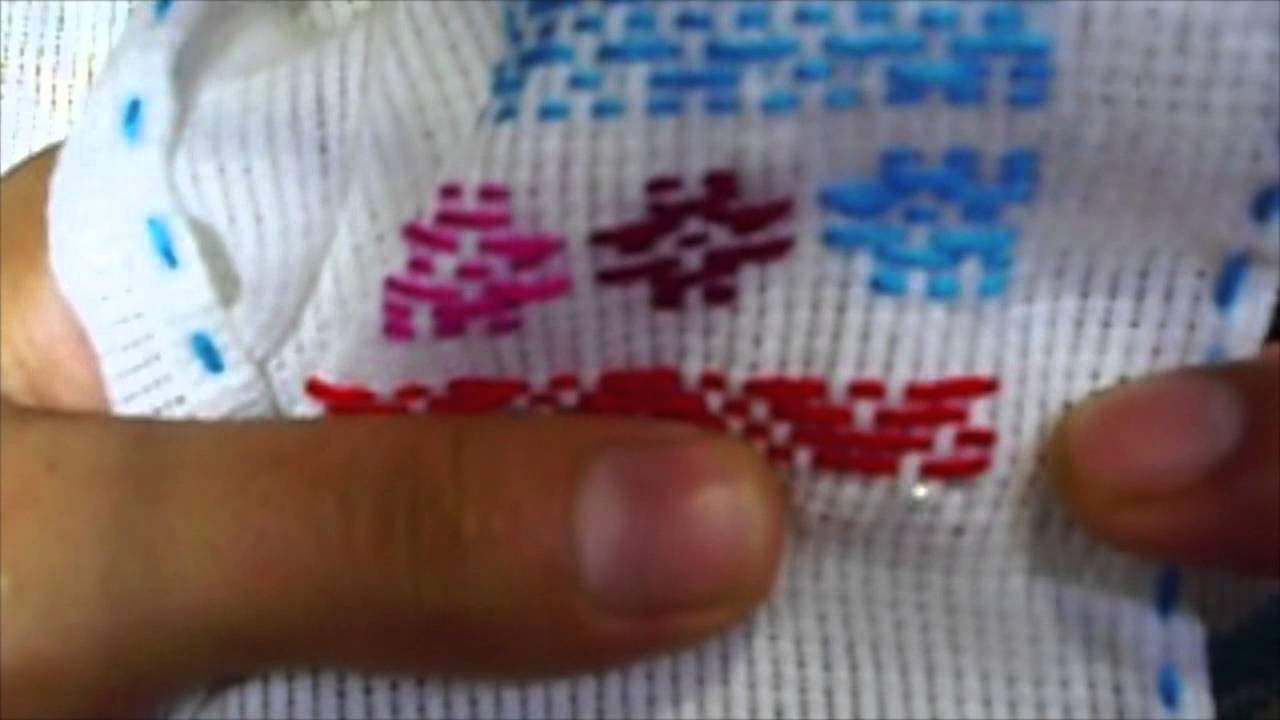 Bordado pepenado o de hilvan muestra #3