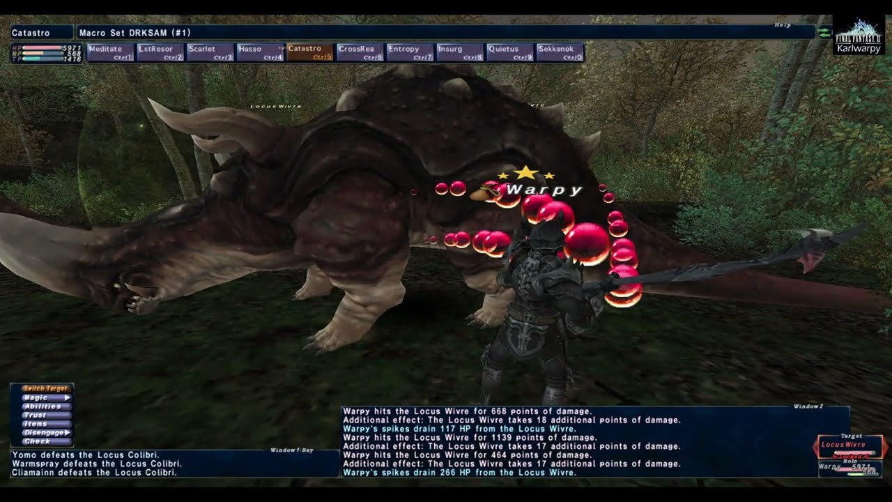 FFXI: Do DRKs need Apocalypse? DRK/SAM solo (no Trusts) Locus Wivre.