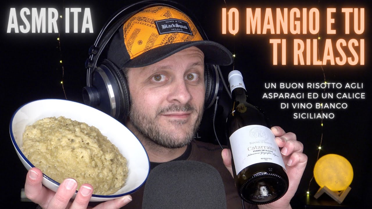 ASMR ITA | Provo a RILASSARTI con Risotto e Calice di Vino bianco | Mukbang & Eating Sounds 🍛🍷😴