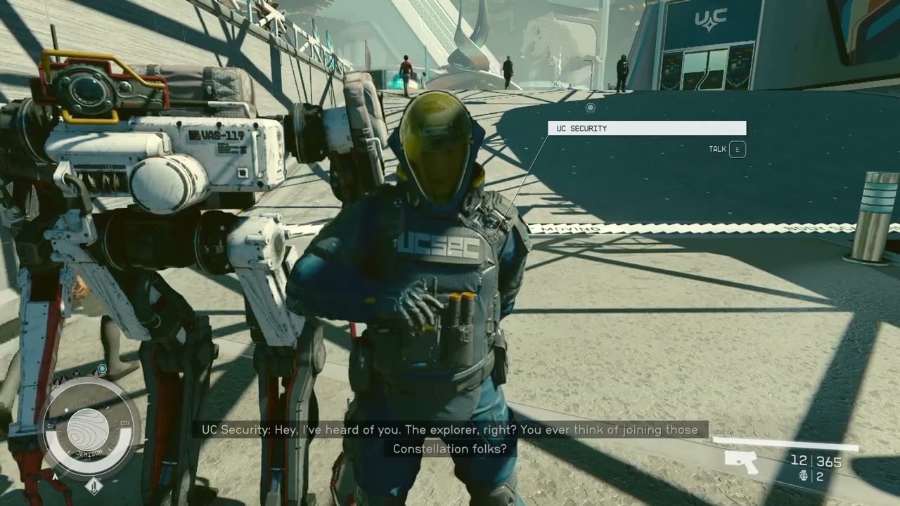 Guard's line for Explorer Protagonist. Starfield