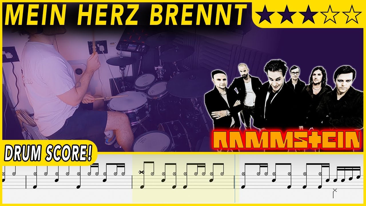Mein Herz brennt - Rammstein | DRUM SCORE Sheet Music | #516 DRUMSCRIBE