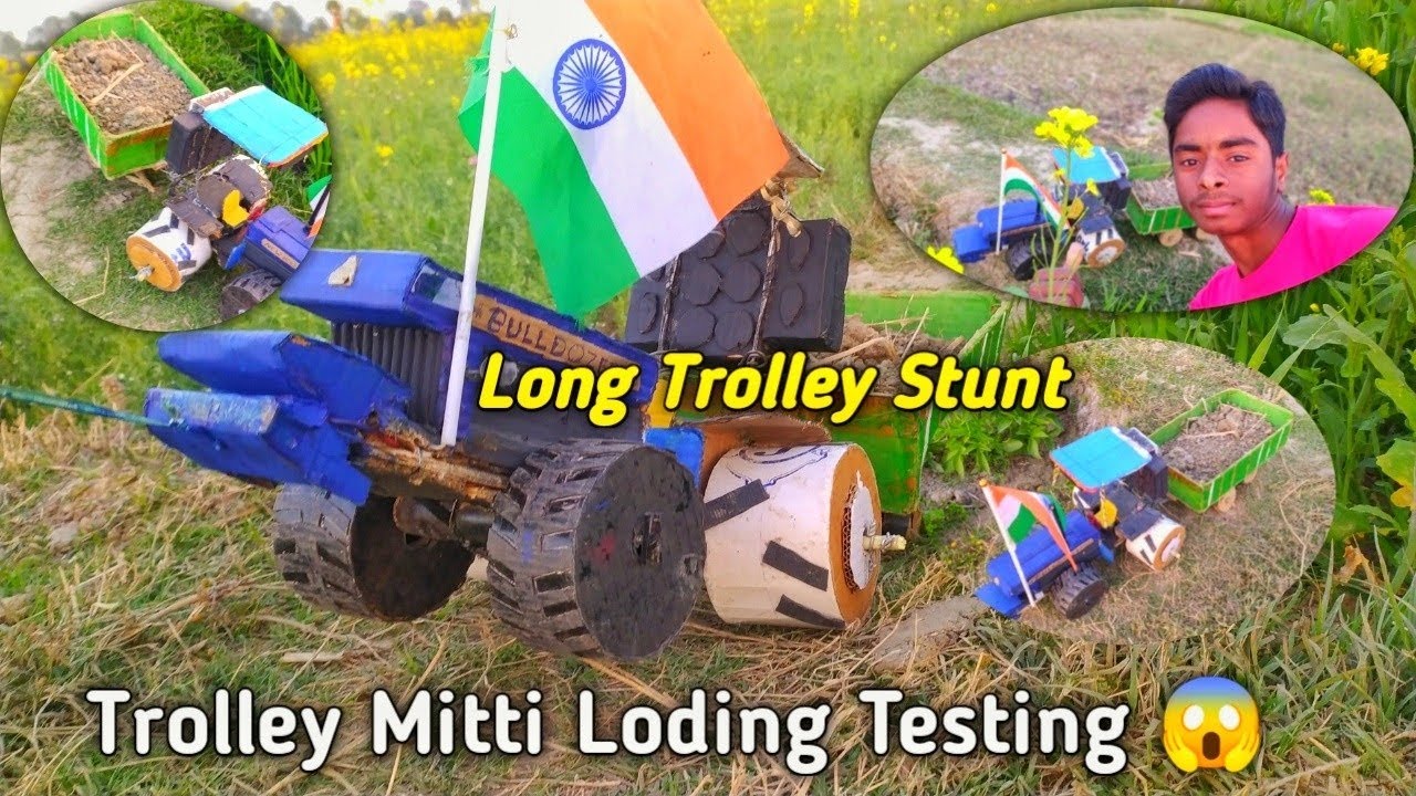 Desi Jugaad Mini Tractor 😍 | Long Trolley Mitti Loading Testing #P.R MODEL MAKER 