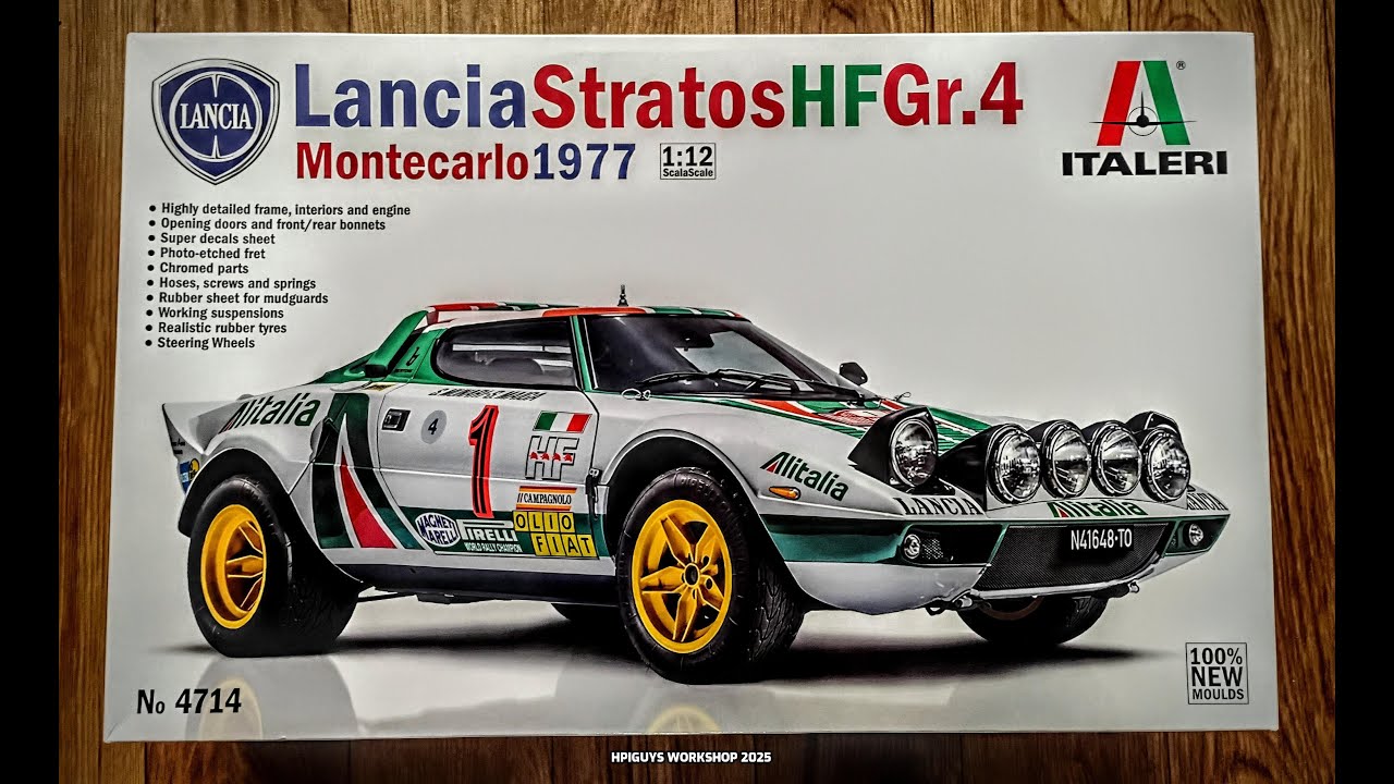 ALL NEW FIRST LOOK Lancia Stratos HF Gr4 Monte Carlo Rally Car 1977 1/12 Scale Model Italeri 4714