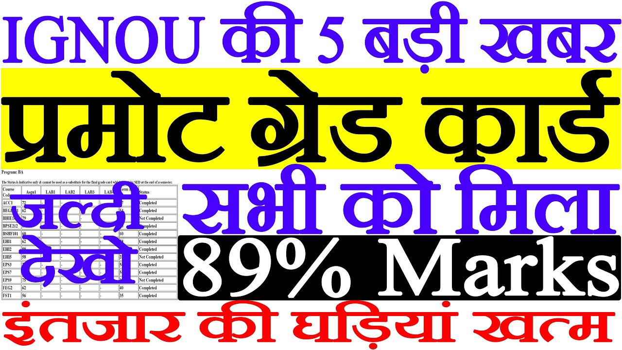 IGNOU PROMOTED RESULT OUT HOW TO CHECK PROMOTE RESULT STEP BY STEP IGNOU JUNE  2020 RESULT OUT
