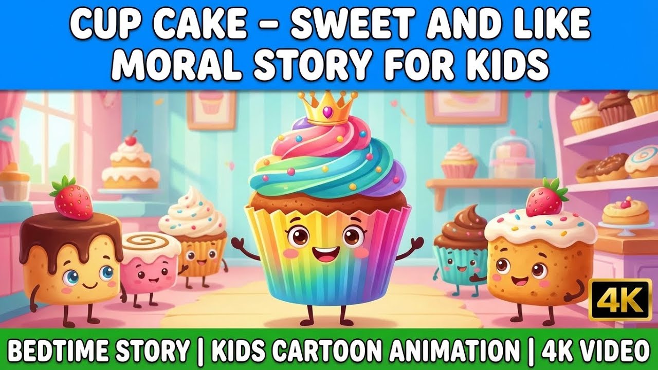🧁 Cup Cake – Sweet and Like | Moral Story for Kids | Bedtime Story | Kids Cartoon Animation 🧁