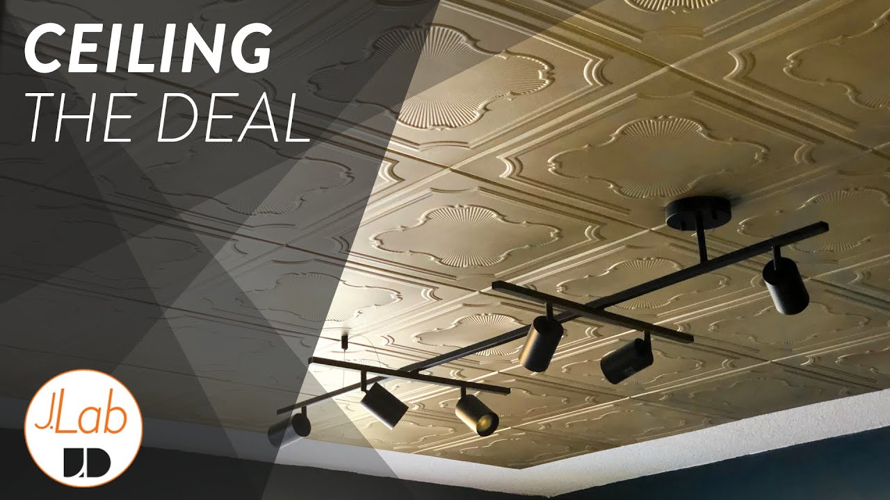 Styrofoam Tiles Over a Popcorn Ceiling / Home Projects